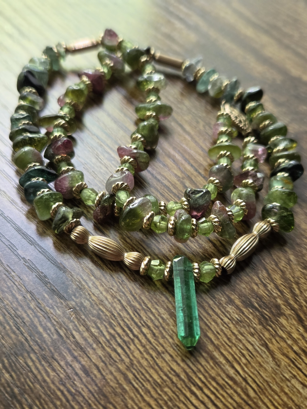 Toumaline 12k Gold Filled Necklaxe Vintage